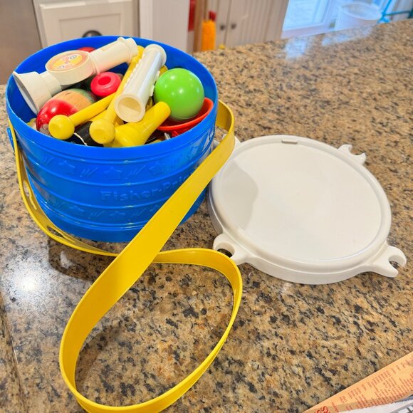 Fisher-Price Musical Band Drum Set Instruments Tambourine Vintage 1979 Vintage - Picture 7 of 16